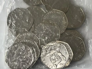 20x Tom Kitten Full Bag Uncirculated 50p Coins Beatrix Potter 2017 Collection #2 - Picture 1 of 2