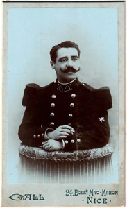 Cdv.Militär.Soldat.1.Regiment.Ring.Visitenkarte.Foto Citrat Gall Nizza - Bild 1 von 2