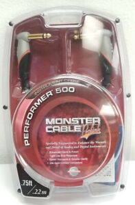 Monster Performer 500 ProLink Instrument Cable 1/4" .75ft/.22m Right Angled 24k