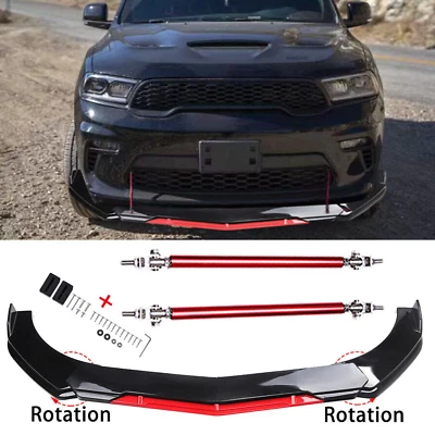 For Dodge Durango Front Bumper Red Lip Splitter Spoiler+Strut Rods Red - Image 1 of 4