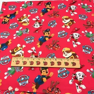 Trapunta Tessuto FQ Cotone Rosso Paw Patrol Cane Ragazzo Ragazza B&W Polizia Super Hero - Foto 1 di 3