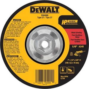 Dewalt 7 X 1/4 X 5/8-In To 11Depressed Center Metal Grinding Wheel - Picture 1 of 8