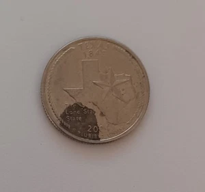 2004 D Texas State Quarter Error Missing Partial Clad Layer Obverse - Picture 1 of 6