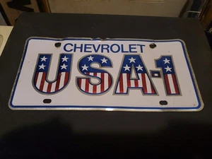 VINTAGE Chevrolet GM Dealer USA 1 Dealership License Plate Used - Picture 1 of 6