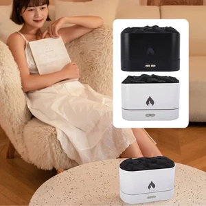 .›Flame Aromatherapy Diffuser Quiet Relaxing Decorative Desktop Flame Humidifier - Picture 1 of 29