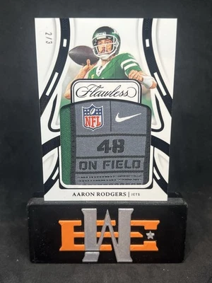 Parches impecables Panini 2024 etiqueta de lavandería Aaron Rodgers #2/3 Foto 1 de 2