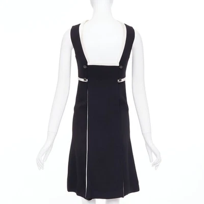 BALENCIAGA Nicolas Ghesquiere 2007 black cream square neck back dress FR36 S - Image 1 of 4
