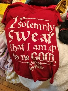 Harry Potter I Solemnly Swear That I Am Up To No Good T-shirt Red Size S - Picture 1 of 1