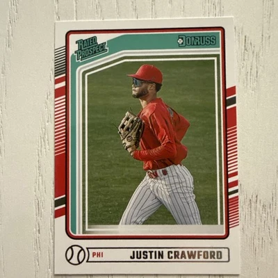 2024 Donruss Justin Crawford Rookie Rated Prospect Phillies RC #164 - Image 1 of 2
