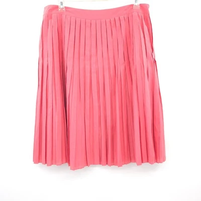 Talbots pleated knee-length skirt Size 16 pink 100% cotton old money preppy - Image 1 of 4