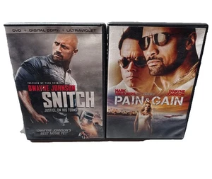 The Rock DVD Pair Snitch (2013) Pain & Gain (2014) Dwayne Johnson Mark Wahlberg - Picture 1 of 13