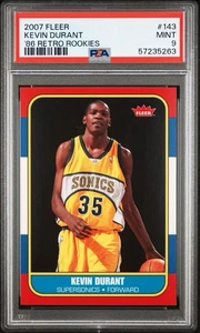 2007 Fleer ‘86 Retro Rookies #143 Kevin Durant RC PSA 9 MINT - Picture 1 of 3