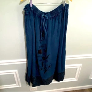 Vintage Twee Cottage Core blau Blumen Stickerei Boho Rock 3x plus Speedstar - Bild 1 von 9