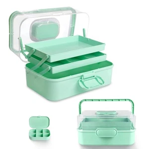 3-Layer Multipurpose Storage Box Organizer with Handle and Dividers, Portable... - Picture 1 of 9