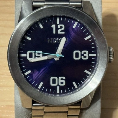 Nixon The Corporal Take Charge A346-230-00 Purple Silver Men's Analog Watch RUNS - Image 1 of 4