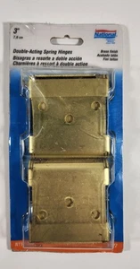 NATIONAL HARDWARE N115-303 3" DOUBLE ACTING DOOR SPRING HINGES BRASS FINISH 2 PK - Picture 1 of 13