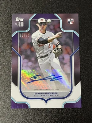 2023 Topps x J-Rod Gunnar Henderson #38-A Autograph RC Rookie #66/75 - Image 1 of 2