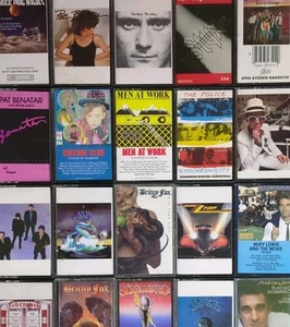 Vintage 1980s (20) Lot Cassette Tapes Pop, Rock, Hair Metal - Picture 1 of 13
