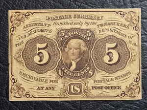 High Grade Series of 1862 Five Cent Fractional Currency - Picture 1 of 2