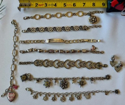 Лот из 8 браслетов Brighton и одна пара соответствующих сережек-сердечек - Изображение 1 из 4