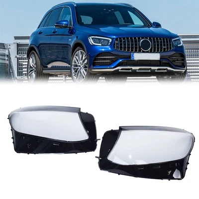 Cubierta de lente de faro izquierdo+derecho para Mercedes Benz Clase GLC 2016-19 W253 GLC300 Foto 1 de 4