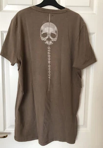 Asos brown large T-shirt with skull design on back - Picture 1 of 5