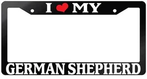 Glossy Black License Plate Frame I HEART MY GERMAN SHEPHERD Auto Accessory 397 - Bild 1 von 1