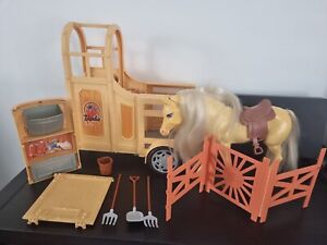 Vintage Barbie Horse with sounds Trailer And Accessories