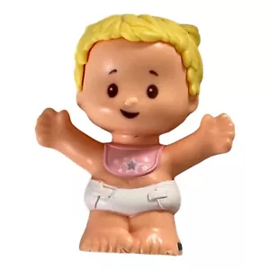 Fisher Price 2018 Little People Baby Girl Blonde Pigtails Diaper Mattell - Picture 1 of 5