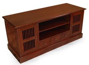 Kolonialstil TV-Schrank Fernsehtisch TV Möbel 160 cm Massivholz 78181 - Bild 1 von 3