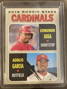  2019 Topps Heritage #286 Adolis Garcia and Edmundo Sosa ROOKIE RANGERS !!! - Bild 1 von 2