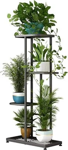 Plant Stand Metal 4 Tier 5 Potted Multiple Flower Pot Holder Shelf Garden Corner - Picture 1 of 6