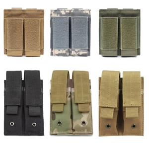 Tactical MOLLE Double Stack Nylon Magazine Pouch Pistol 9mm Mag Carrier Holder - Picture 1 of 24