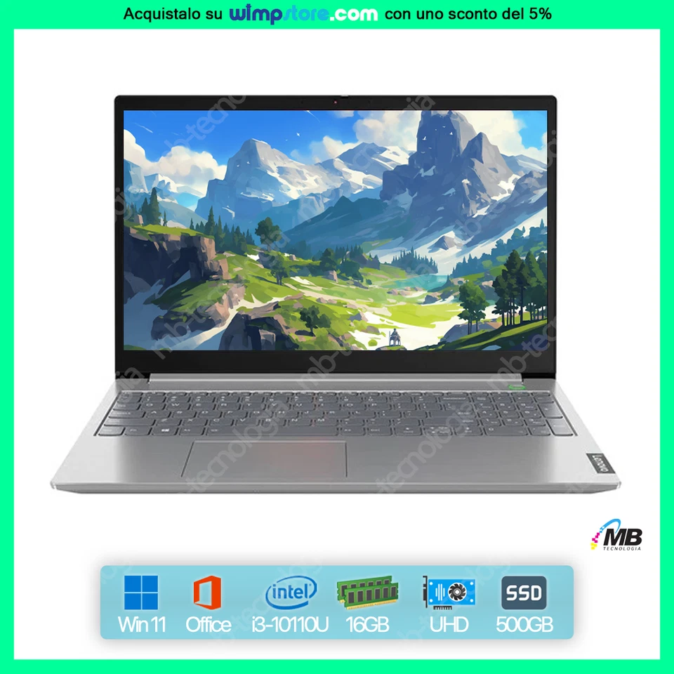 PC PORTATILE RINNOVATO LENOVO i3-10110U RAM 16GB SSD 500GB WIN 11 OFFICE GRADO A - Immagine 1 di 1