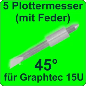5x Plottermesser 45° Offset 0,45mm für Graphtec Schneideplotter Schneidemesser - Bild 1 von 1