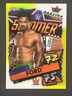 2021 WWE Topps Chrome Slam Attax Yellow Refractor /99 #154 Montez Ford - Image 1 of 2