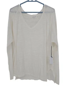 Velvet by Graham & Spencer Größe XL Damen Top Weiß V-Ausschnitt Shirt Neu mit Etikett - Bild 1 von 6