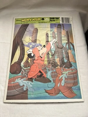 Винтажная головоломка Mickey Mouse Fantasia Wizard Mops Golden Tray Racine Wisconsin - Изображение 1 из 3