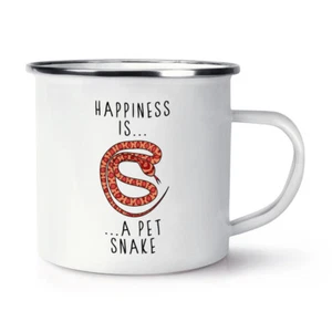 Happiness Is A Pet Snake Retro Enamel Mug Cup - Picture 1 of 1