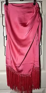 Gonna con frange asimmetriche in raso rosa Rachel Zoe - Foto 1 di 3