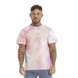 GINGTTO 2022 Hombres Tie Dye Camisetas Verano Gimnasio Ropa Entrenamiento Calce Ajustado Camisetas Cortas - Imagen 1 de 13