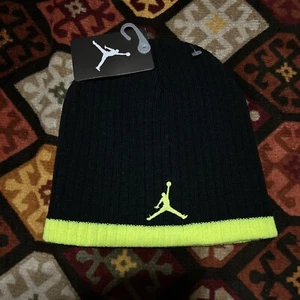 Michael Jordan Knit Black/volt Youth Hat Size 8/20 NWT - Picture 1 of 7