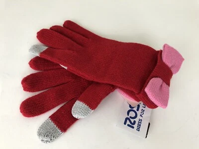 Guantes Kate Spade New York Color Block Rosa Rojo Tejido Arco Tecnología Precio de venta sugerido por el fabricante $48 NUEVOS Foto 1 de 4