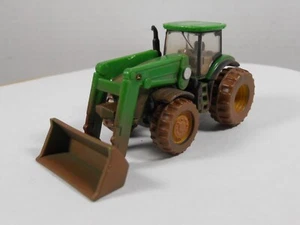 Tractor vintage ERTL John Deere verde con cargador frontal plástico agricultura juguete - Imagen 1 de 13