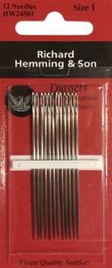 Size 1 -- Darners, Hand Sewing Needles --- 12/pack --- Richard Hemming & Son® - Picture 1 of 1