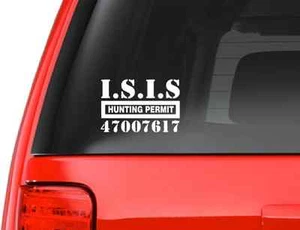 ISIS Hunting Permit (M44) USA Vinyl Sticker Car American Window Decal  - Bild 1 von 1