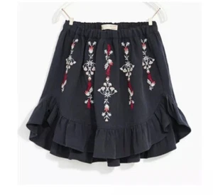 NWT ZARA Girls Soft Collection Embroidered Ruffled Skirt Sz 4 A D O R A B L E - Picture 1 of 6