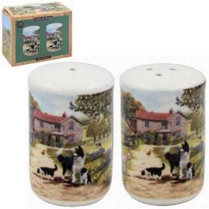 Collie and Sheep Fine China Salt and Pepper Shakers Set Gift Boxed - Picture 1 of 1