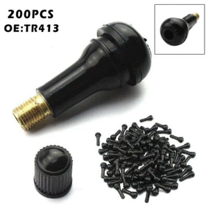LOT 100x TR 413 Snap-In Tire Valve Stems Short Black Rubber Most Popular Valve - Picture 1 of 8