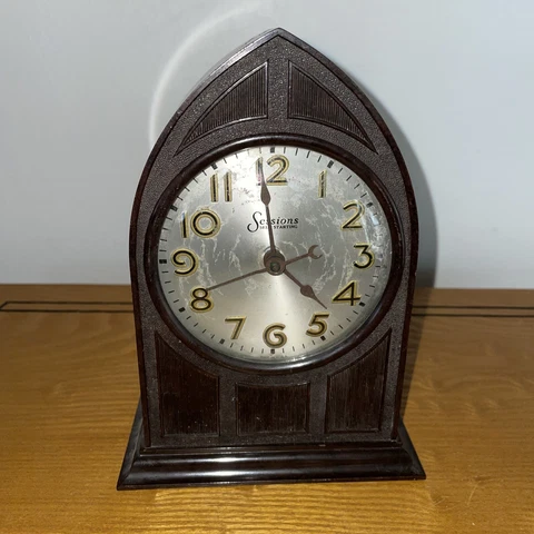 Vintage SESSIONS Church Arched Style Bakelite Electric Clock Parts or Repair Cover